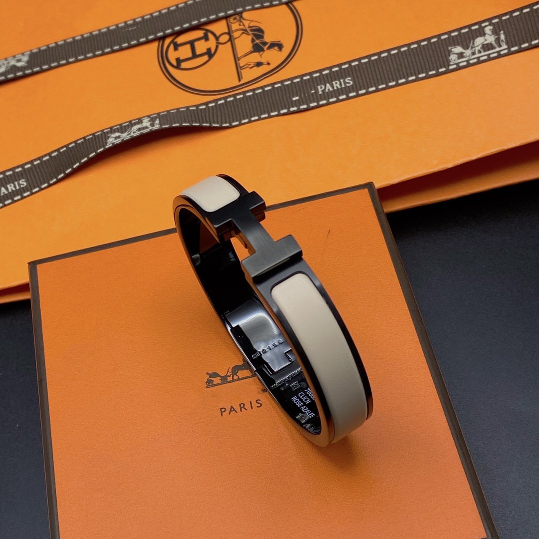 [✨ROSE✨]H BRACELET 12MM BLACK BEIGE CERAMIC