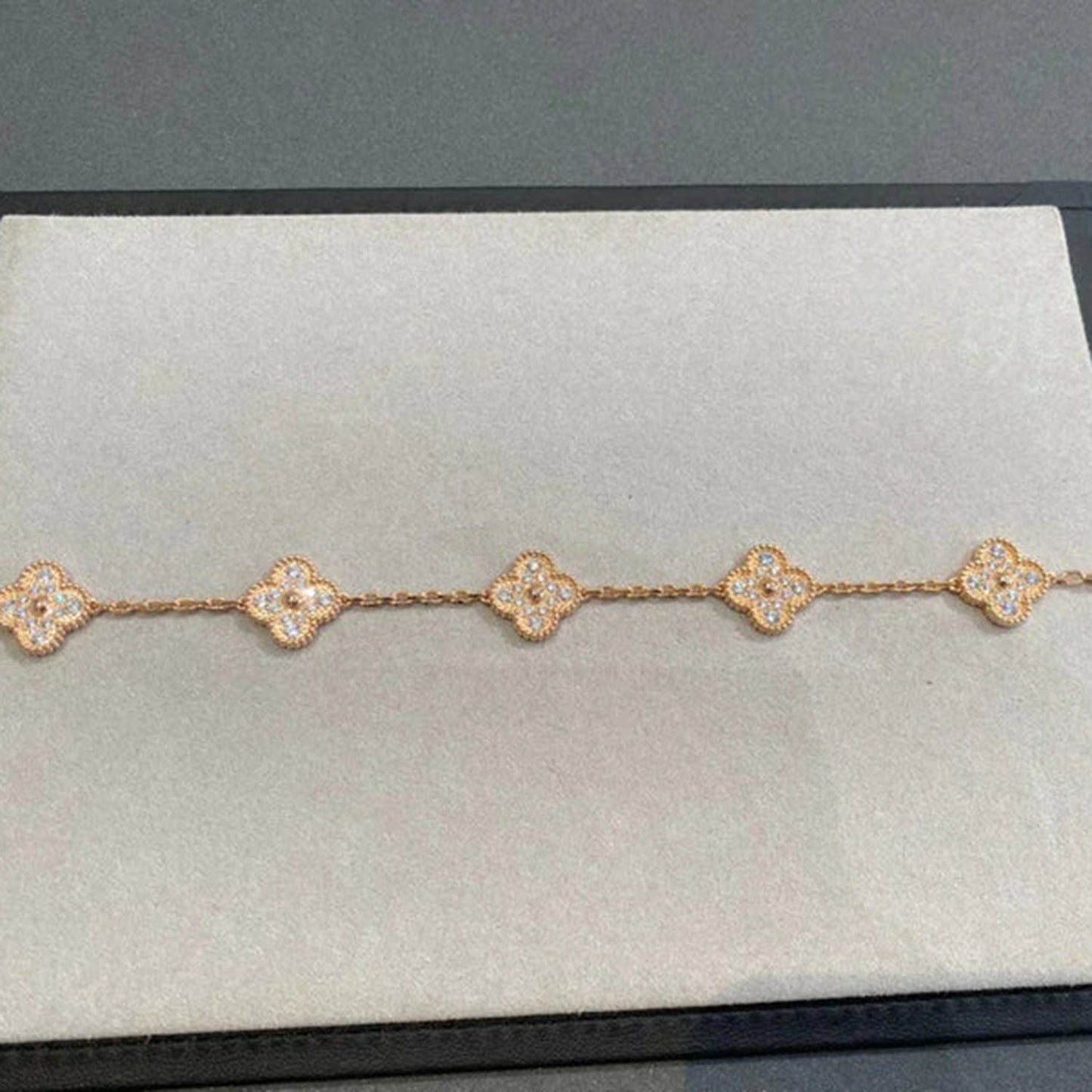 [✨ROSE✨]CLOVER 5 MOTIFS  FULL DIAMOND BRACELET