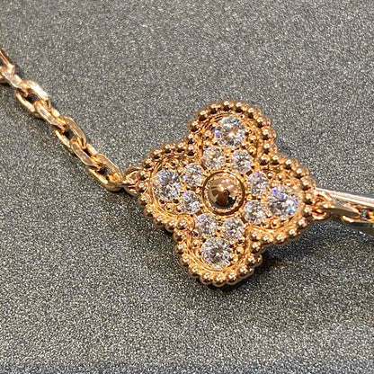 [✨ROSE✨]CLOVER 5 MOTIFS  FULL DIAMOND BRACELET