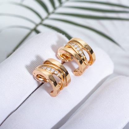 [✨ROSE✨]ZERO 1 PINK GOLD DIAMONDS EARRINGS