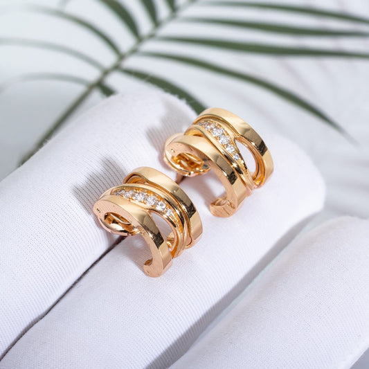 [✨ROSE✨]ZERO 1 PINK GOLD DIAMONDS EARRINGS