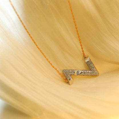 [✨ROSE✨]VOLT SILVER DIAMOND PEDANT NECKLACE