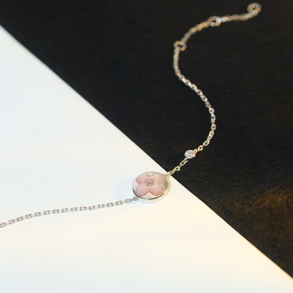 [✨ROSE✨]SUN MOTIF PINK MOP SILVER BRACELET