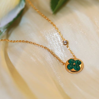 [✨ROSE✨]SUN PEDANT PINK GOLD 1 DIAMOND NECKLACE