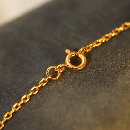 [✨ROSE✨]SUN PEDANT PINK GOLD 1 DIAMOND NECKLACE
