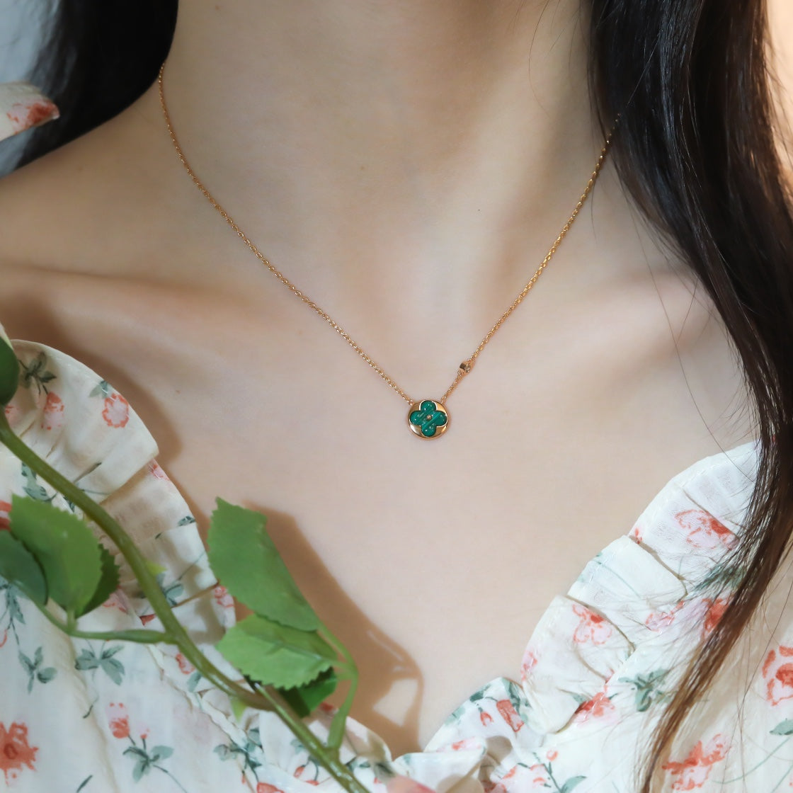 [✨ROSE✨]SUN PEDANT PINK GOLD 1 DIAMOND NECKLACE