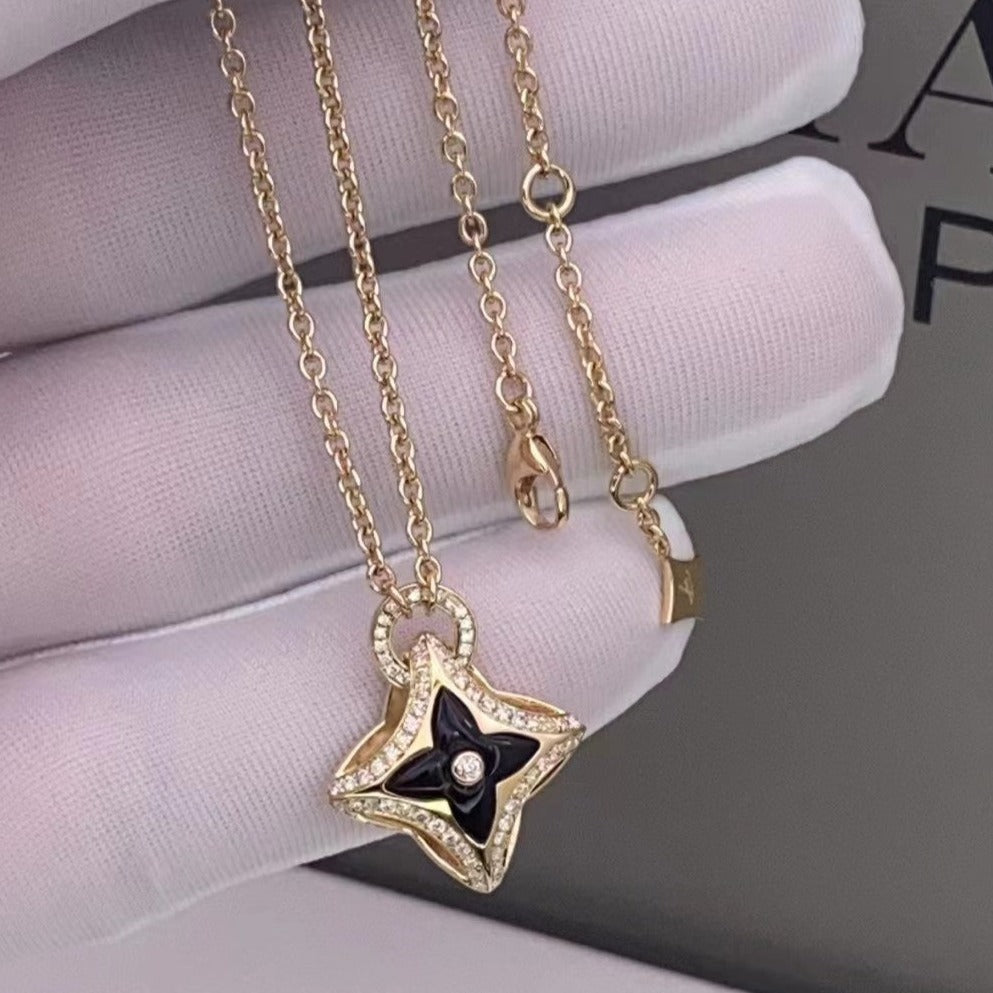 [✨ROSE✨]STAR PEDANT PINK GOLD DIAMOND NECKLACE
