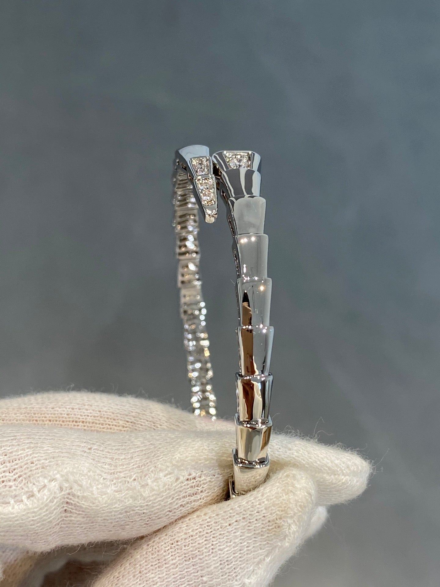 [✨ROSE✨]SERPENTI BRACELET DIAMONDS SILVER