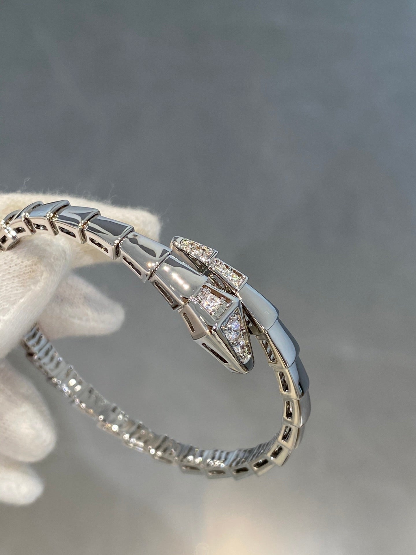 [✨ROSE✨]SERPENTI BRACELET DIAMONDS SILVER
