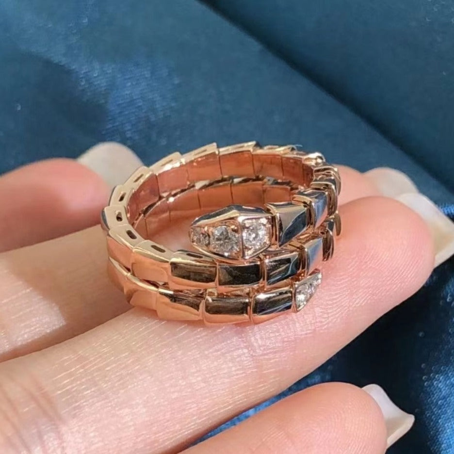 [✨ROSE✨]SERPENTS DOUBLE ROW DIAMOND RING
