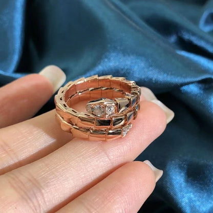 [✨ROSE✨]SERPENTS DOUBLE ROW DIAMOND RING