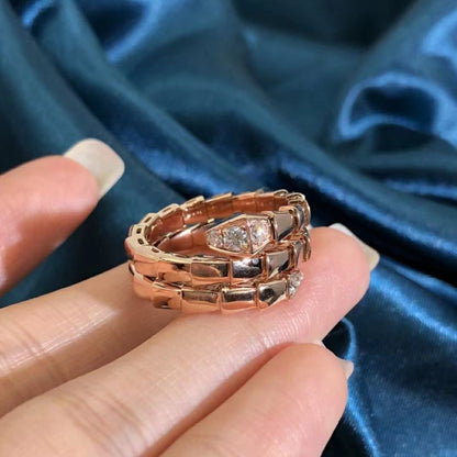 [✨ROSE✨]SERPENTS DOUBLE ROW DIAMOND RING