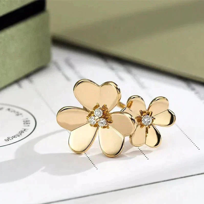 [✨ROSE✨]CLOVER COMOS GOLD DIAMOND RING