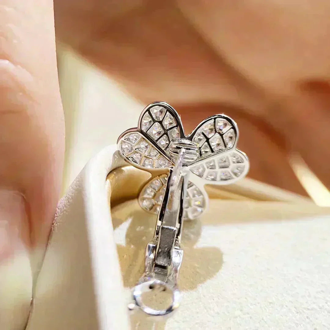[✨ROSE✨]CLOVER COMOS DIAMOND EARRINGS SILVER