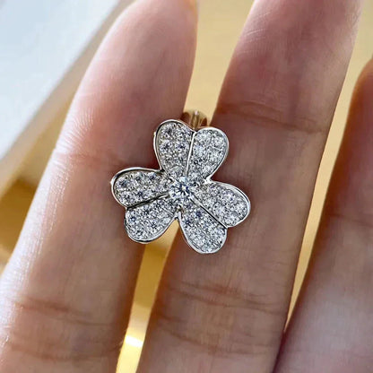 [✨ROSE✨]CLOVER COMOS DIAMOND EARRINGS SILVER