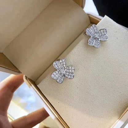 [✨ROSE✨]CLOVER COMOS DIAMOND EARRINGS SILVER