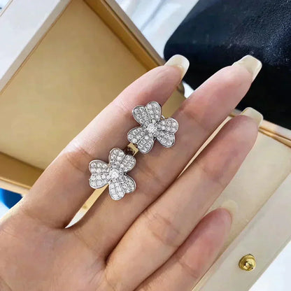 [✨ROSE✨]CLOVER COMOS DIAMOND EARRINGS SILVER