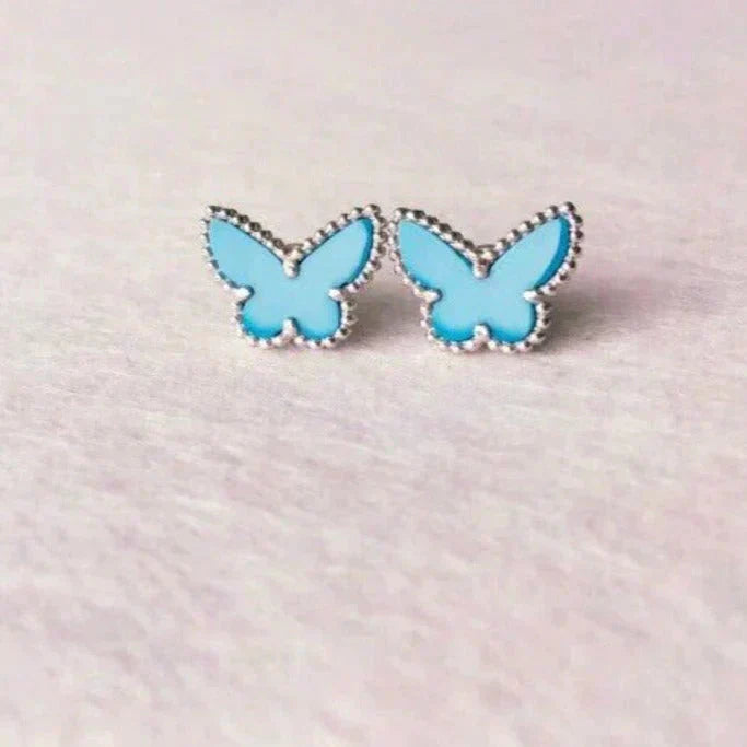 [✨ROSE✨]BUTTERFLY TURQUOISE EARRINGS SILVER