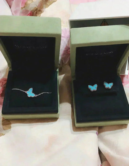 [✨ROSE✨]BUTTERFLY TURQUOISE EARRINGS SILVER