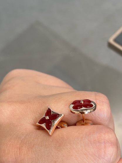[✨ROSE✨]STAR AND SUN PINK GOLD CARNELIAN STUD EARRINGS