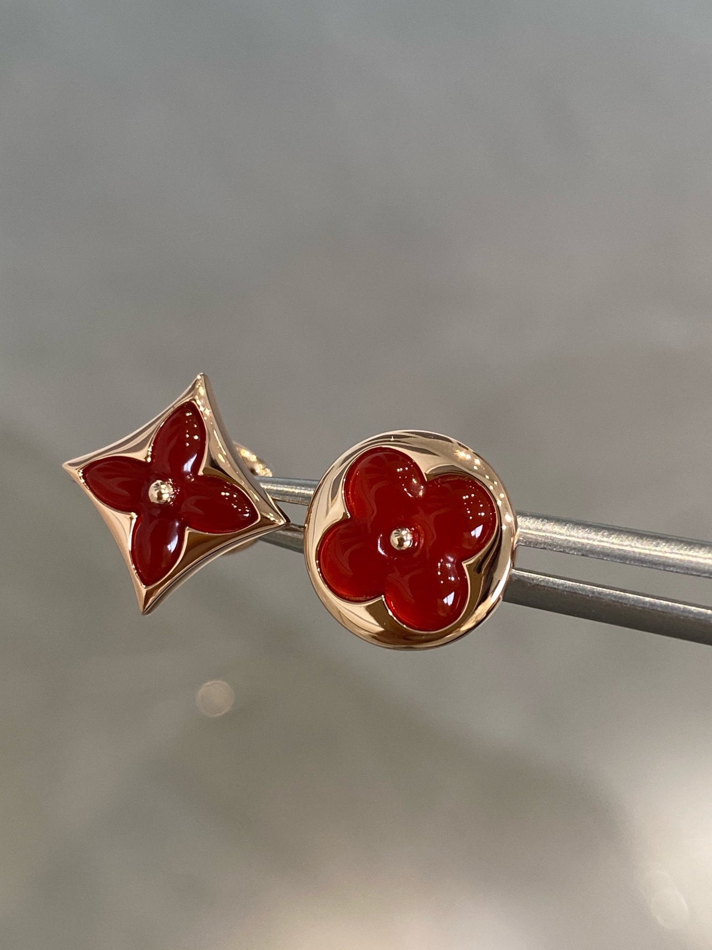 [✨ROSE✨]STAR AND SUN PINK GOLD CARNELIAN STUD EARRINGS
