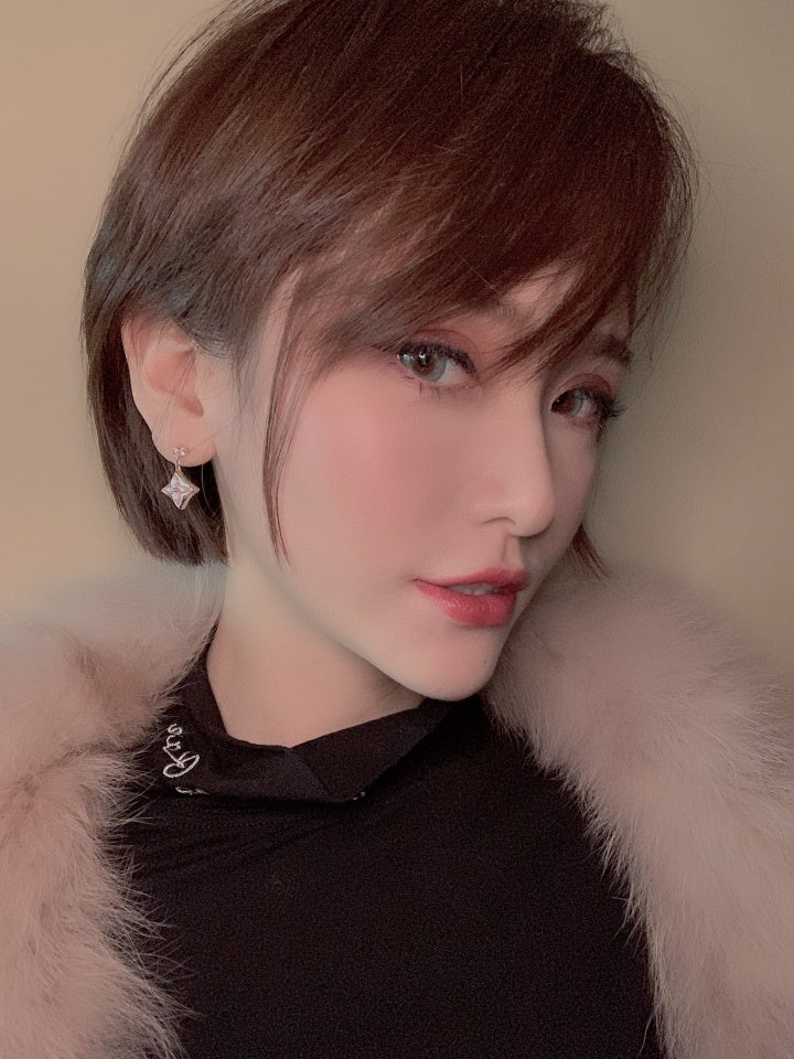 [✨ROSE✨]DOUBLE STAR PINK GOLD MOP DROP EARRINGS
