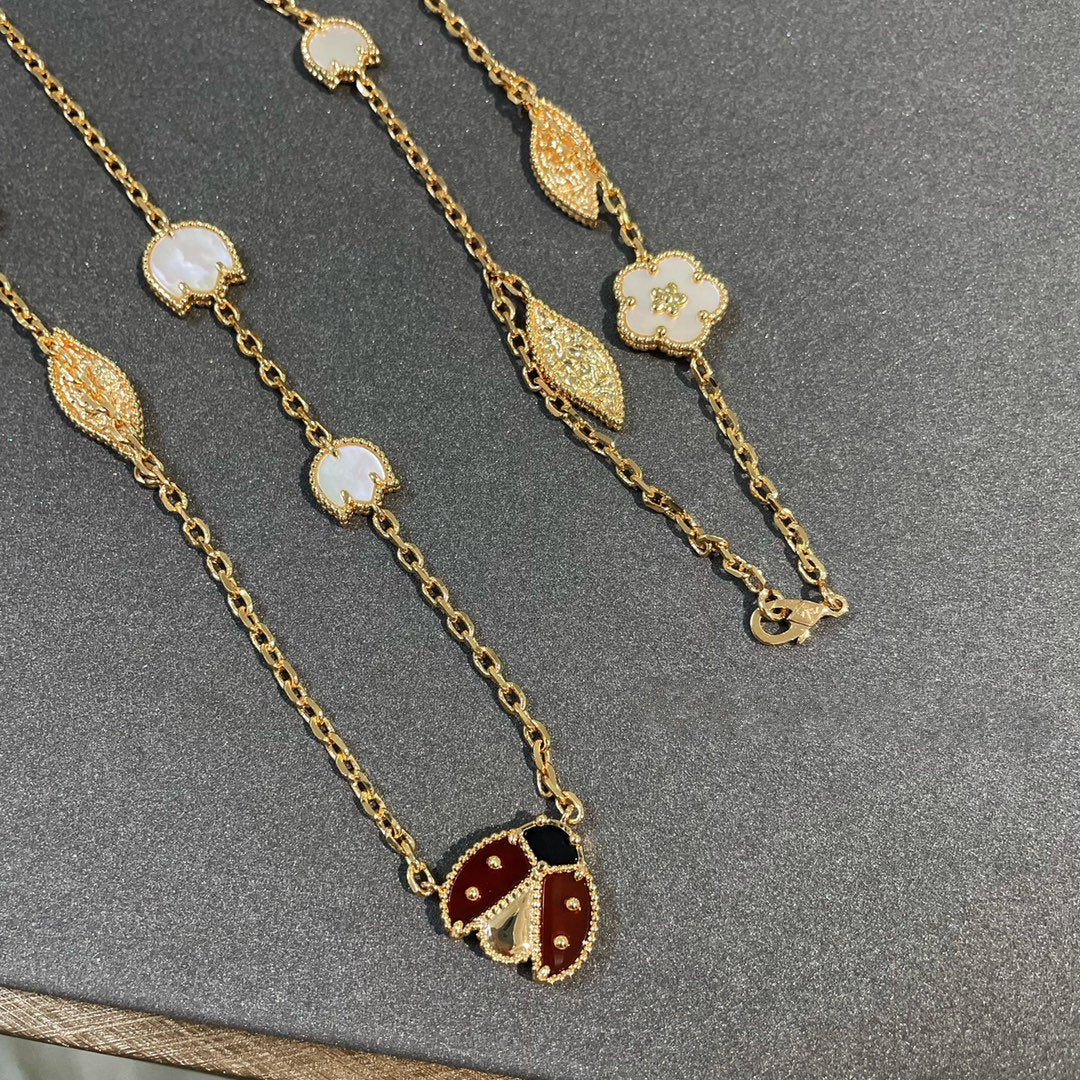 [✨ROSE✨]LUCKY SPRING 15 MOTIFS GOLD NECKLACE