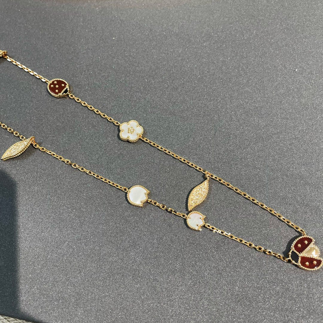 [✨ROSE✨]LUCKY SPRING 15 MOTIFS GOLD NECKLACE