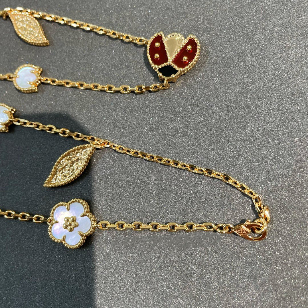 [✨ROSE✨]LUCKY SPRING 15 MOTIFS GOLD NECKLACE