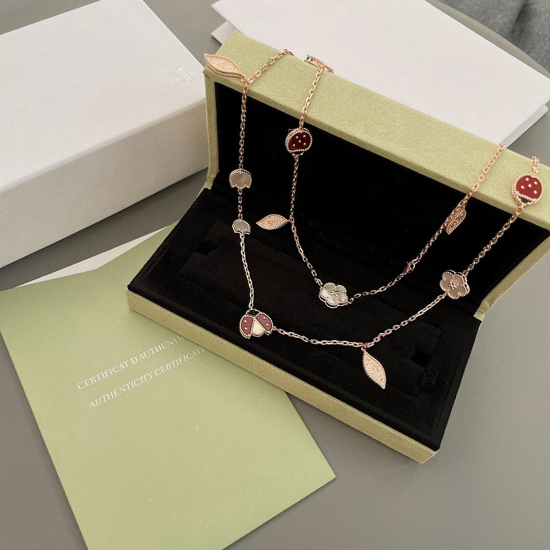 [✨ROSE✨]LUCKY SPRING 15 MOTIFS ROSE GOLD NECKLACE
