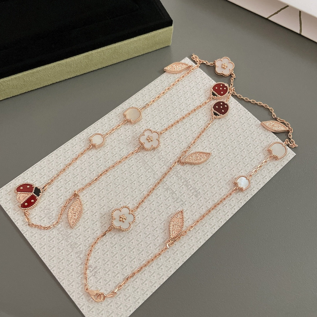[✨ROSE✨]LUCKY SPRING 15 MOTIFS ROSE GOLD NECKLACE