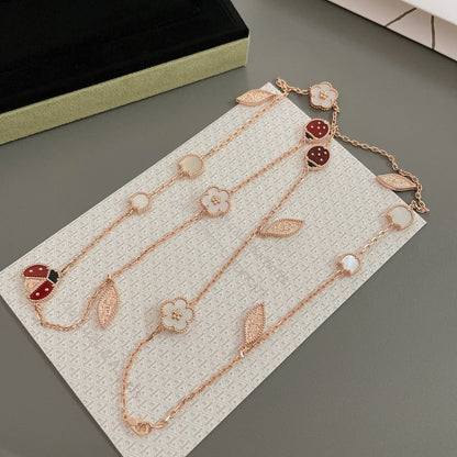 [✨ROSE✨]LUCKY SPRING 15 MOTIFS ROSE GOLD NECKLACE