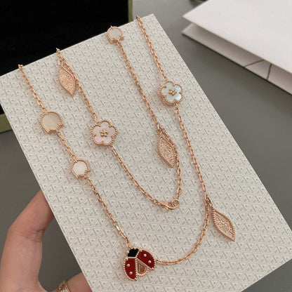 [✨ROSE✨]LUCKY SPRING 15 MOTIFS ROSE GOLD NECKLACE