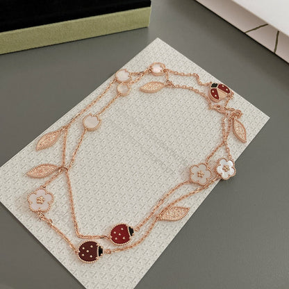 [✨ROSE✨]LUCKY SPRING 15 MOTIFS ROSE GOLD NECKLACE