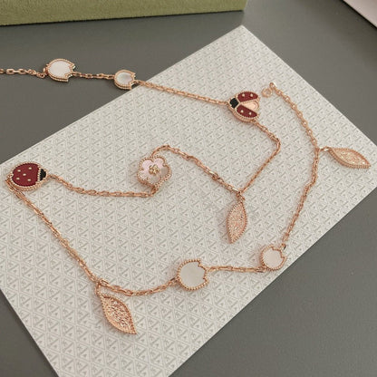 [✨ROSE✨]LUCKY SPRING 15 MOTIFS ROSE GOLD NECKLACE