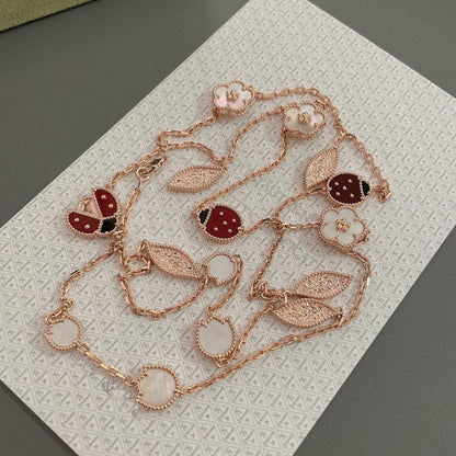 [✨ROSE✨]LUCKY SPRING 15 MOTIFS ROSE GOLD NECKLACE