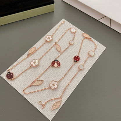 [✨ROSE✨]LUCKY SPRING 15 MOTIFS ROSE GOLD NECKLACE