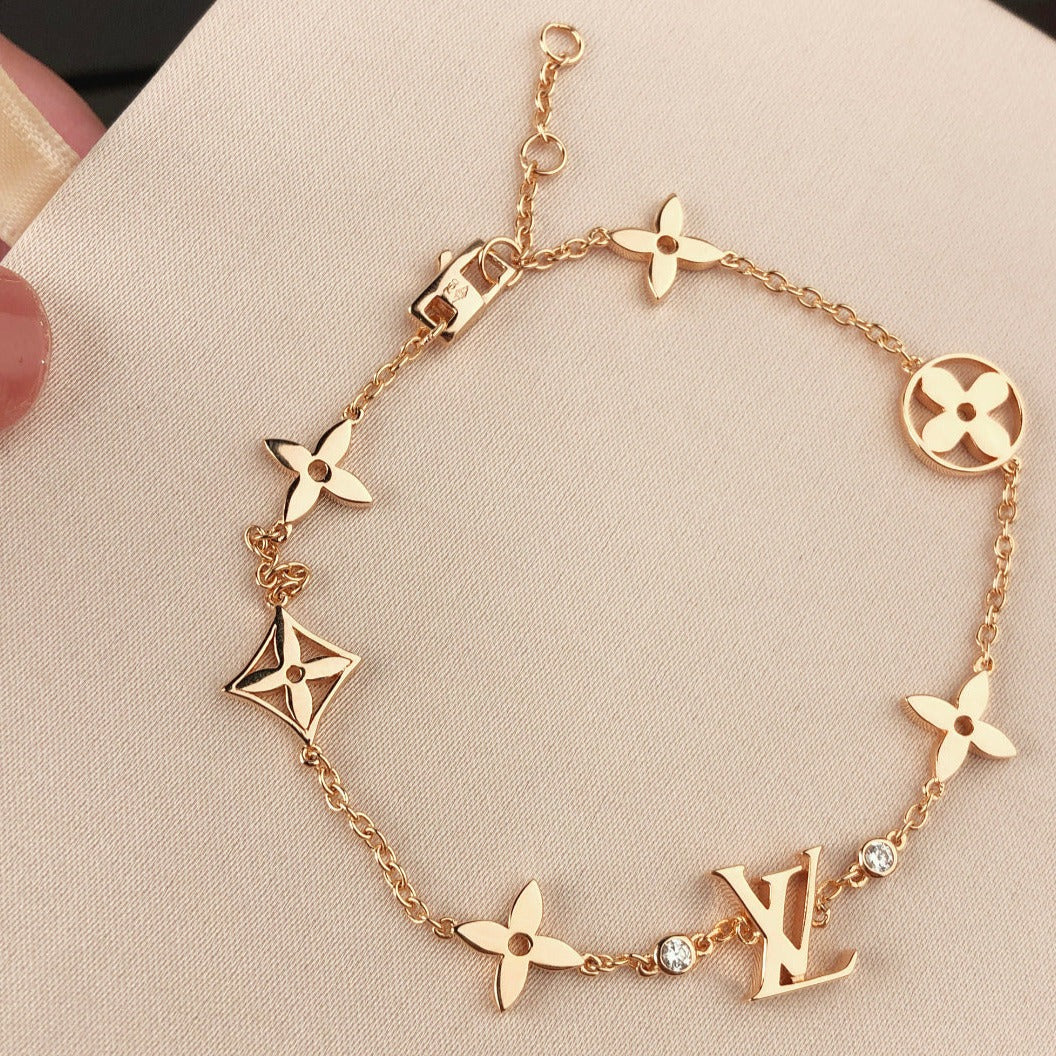 [✨ROSE✨]STAR AND SUN 7 MOTIFS GOLD BRACELET