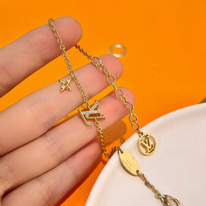 [✨ROSE✨]LOGO STAR MOTIF GOLD BRACELET