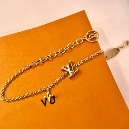 [✨ROSE✨]LOGO STAR MOTIF GOLD BRACELET