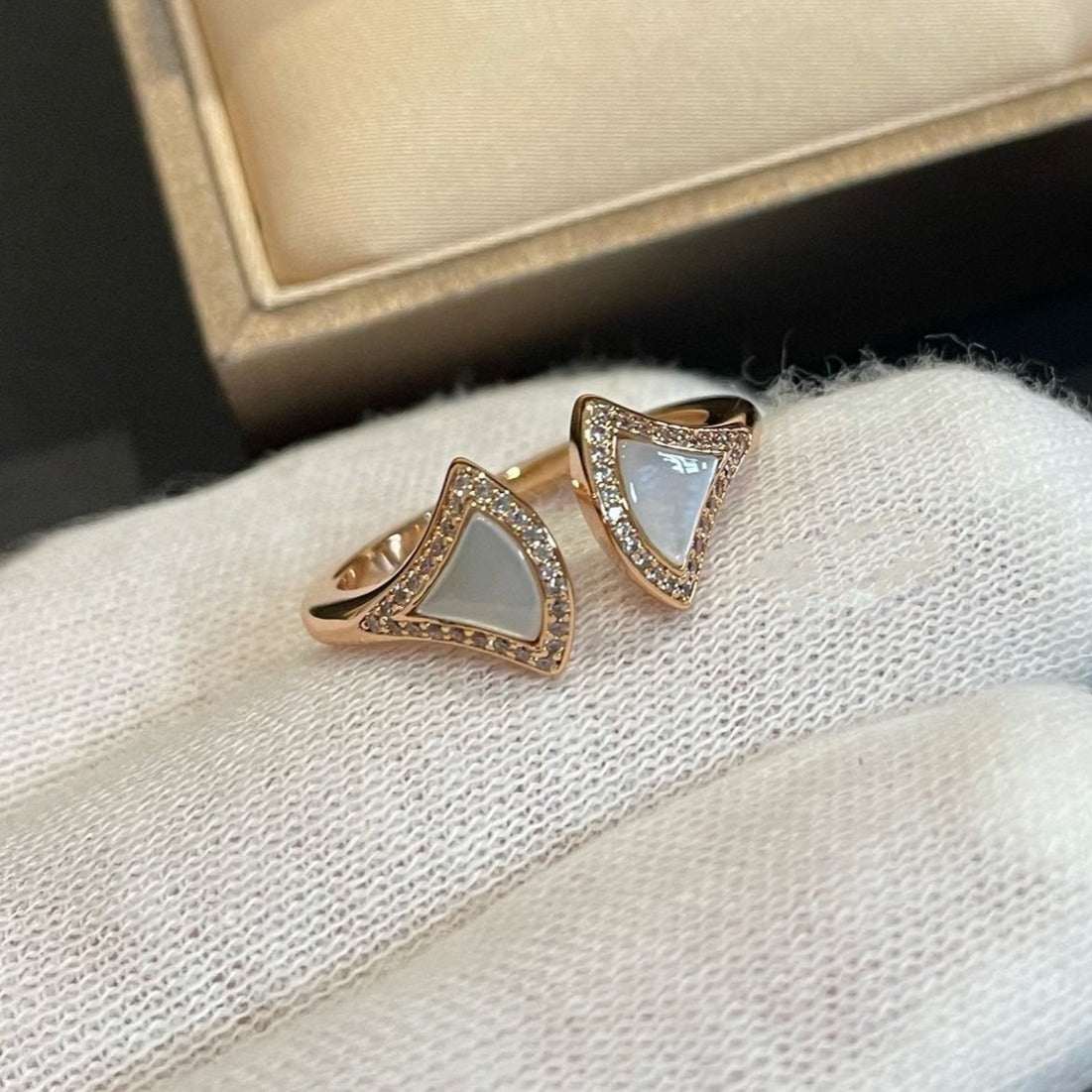 [✨ROSE✨]DREAM MOP DIAMOND OPEN RING