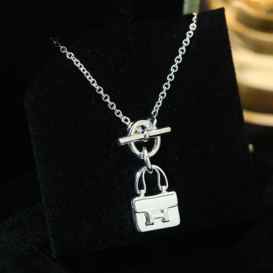 [✨ROSE✨]POP H PEDANT SILVER NECKLACE