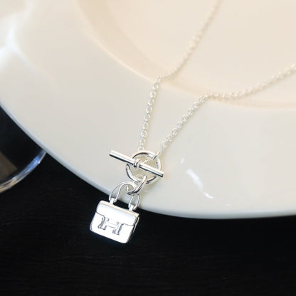 [✨ROSE✨]POP H PEDANT SILVER NECKLACE