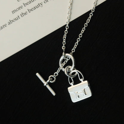 [✨ROSE✨]POP H PEDANT SILVER NECKLACE