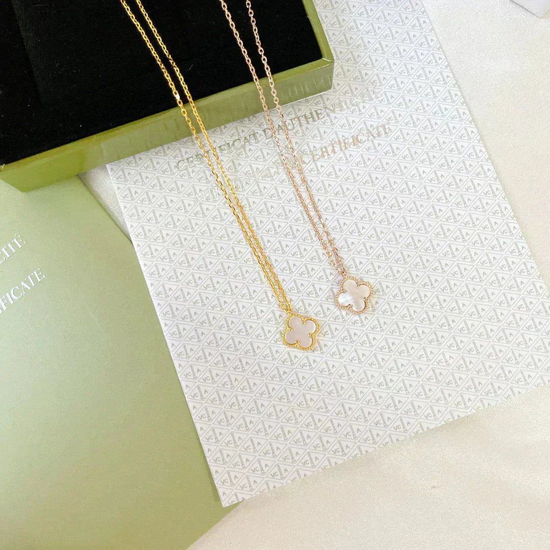 [✨ROSE✨]CLOVER MINI 9.5MM WHITE MOTHER-OF-PEARL NECKLACE