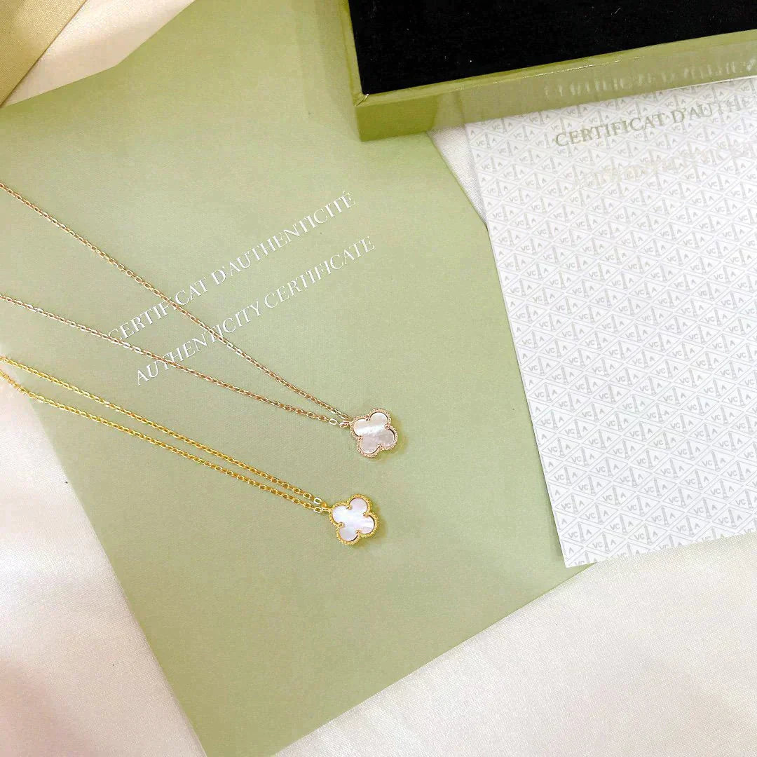 [✨ROSE✨]CLOVER MINI 9.5MM WHITE MOTHER-OF-PEARL NECKLACE