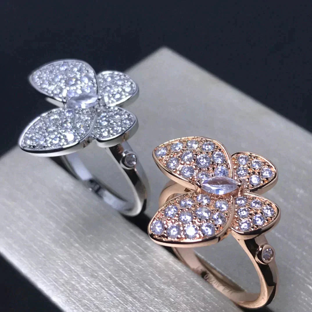 [✨ROSE✨]BUTTERFLY PINK GOLD DIAMOND RING