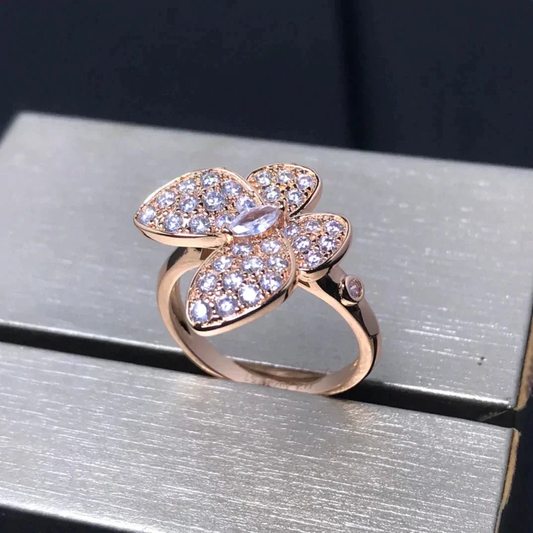 [✨ROSE✨]BUTTERFLY PINK GOLD DIAMOND RING