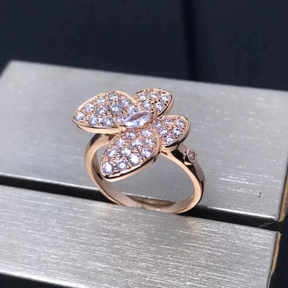 [✨ROSE✨]BUTTERFLY PINK GOLD DIAMOND RING