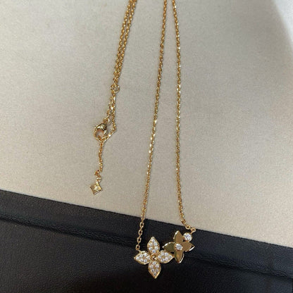 [✨ROSE✨]STAR BLOSSOM NECKLACE PINK GOLD DIAMONDS